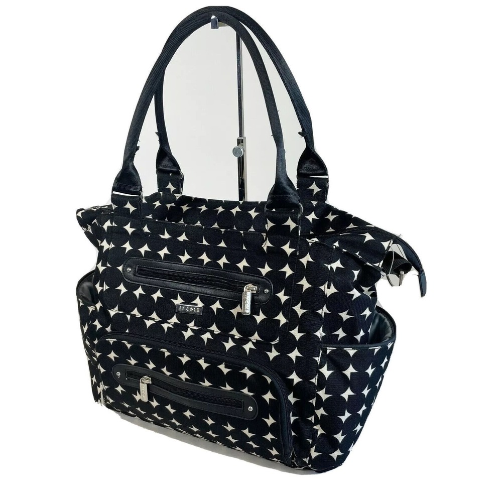 JJ Cole Caprice Diaper Nappy Bag Satchel Womens Large Black‎ Pockets Organizer
